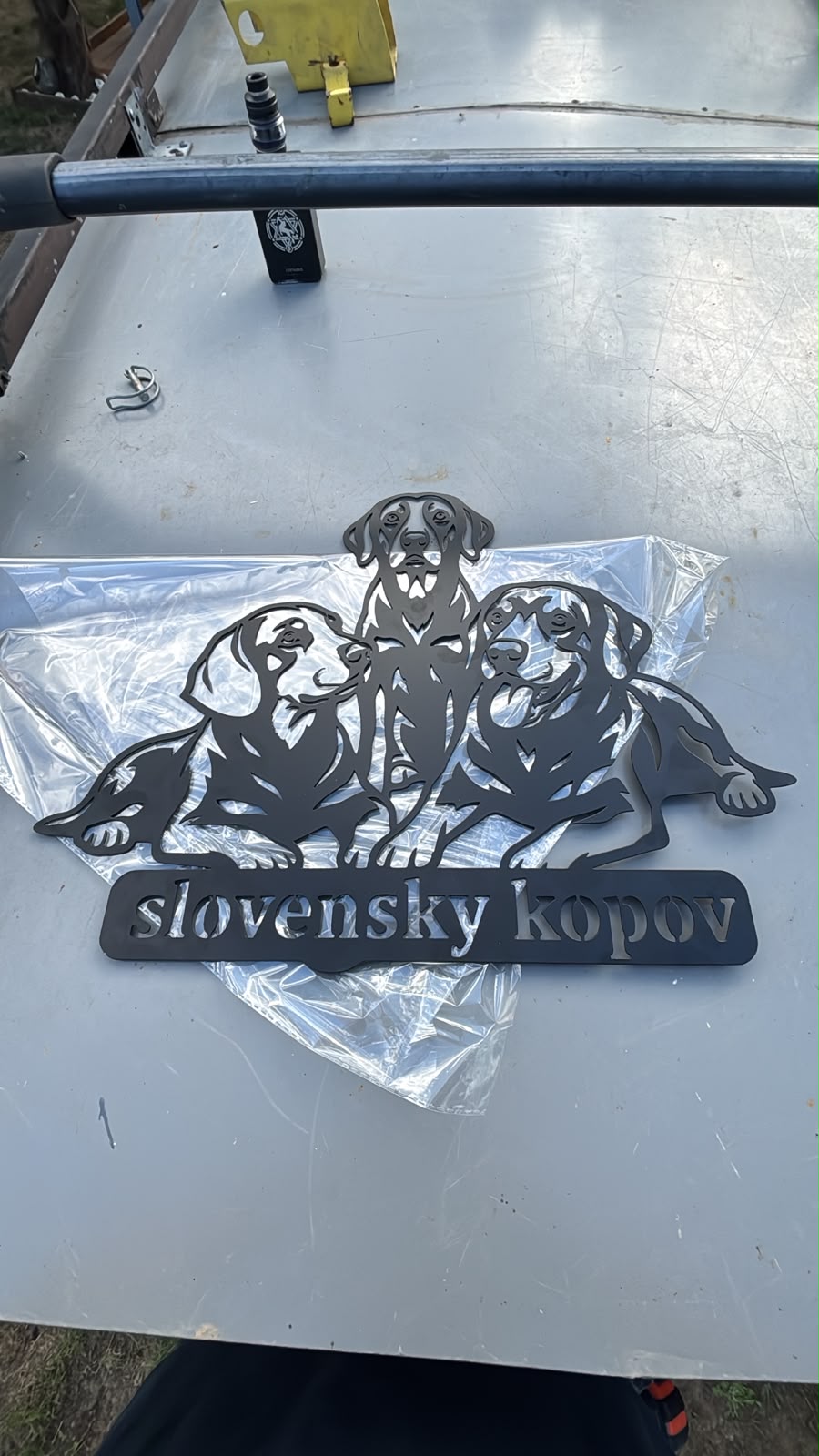 Custom metal sign made for a customer.